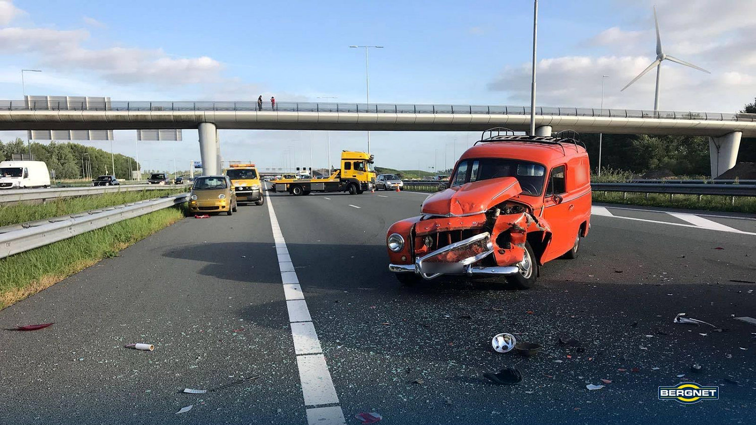 Bergnet beveiligt een incident op de A2 bij Holendrecht op 18 mei 2018.